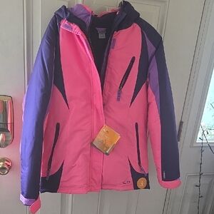Champion Kids Pink and Purple 3 IN 1 Puffer Jacket